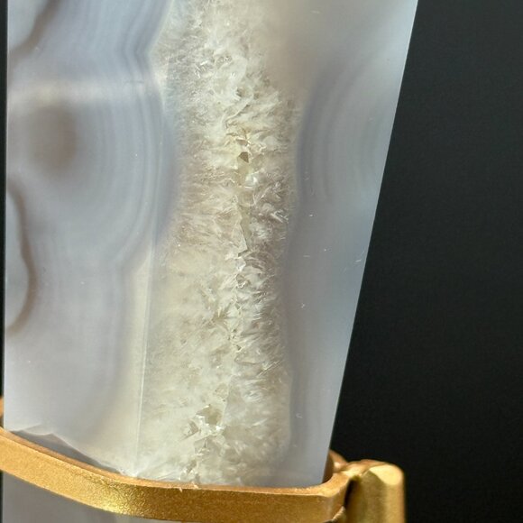 Black Flower Agate Chalcedony Druzy Asterism Wand 280g Crystal Protection Inspir - Picture 6 of 10